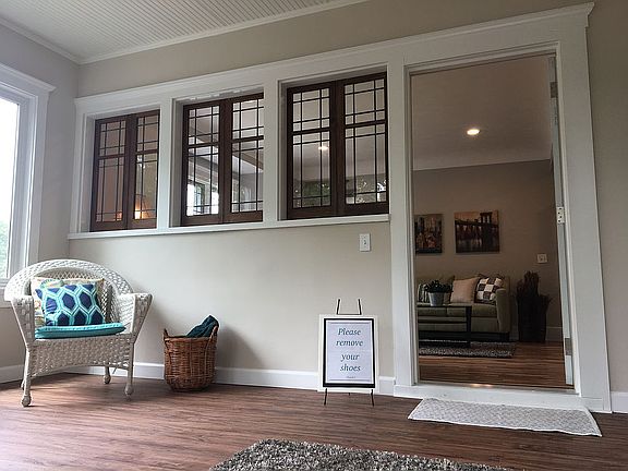 Restored leaded glass window