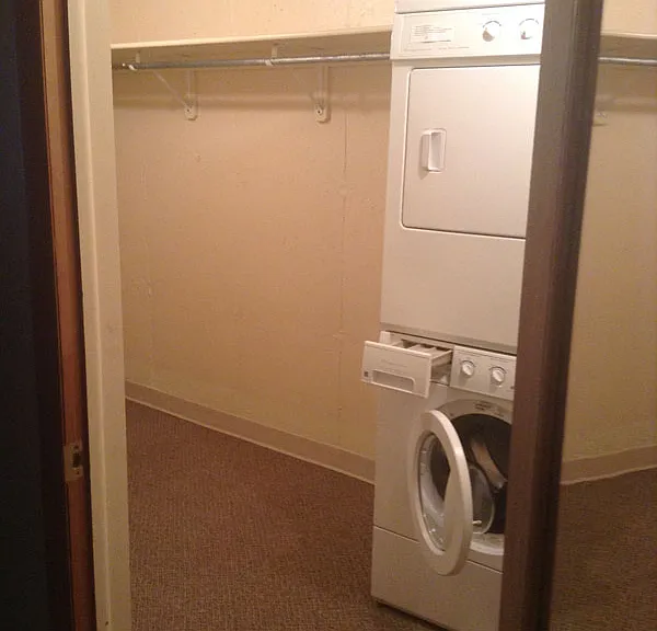 Large walk-in storage closet with w/d