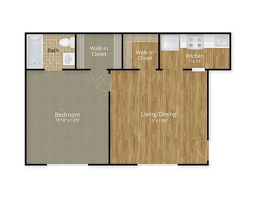 Floor plan 1 Bed Junior x 1 Bath