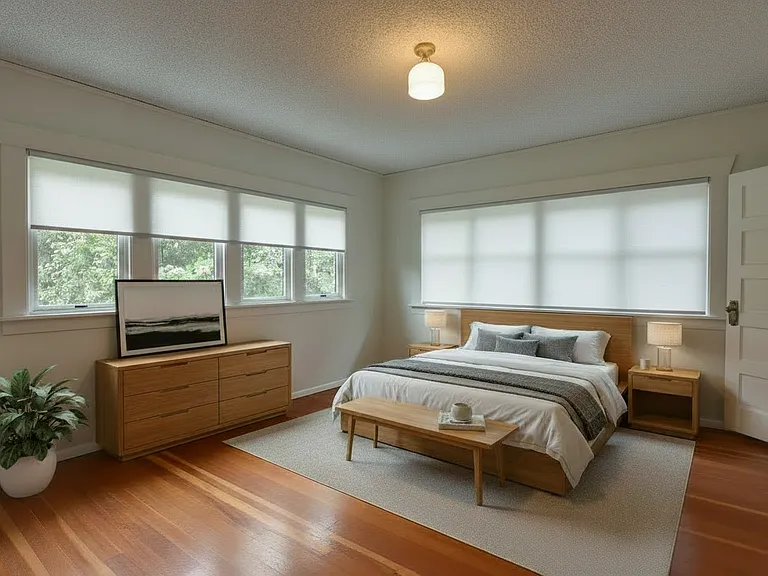 master bedroom staged