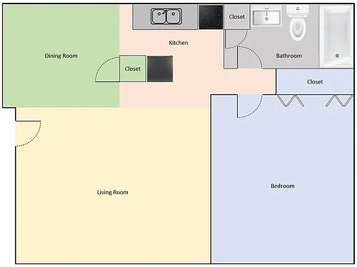 Floor plan 1 bedroom