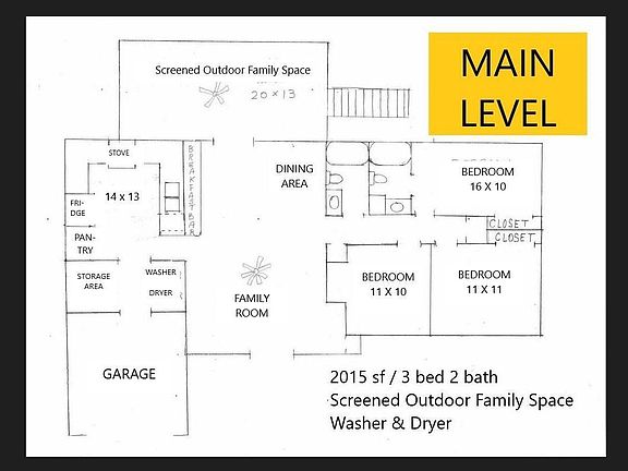 MAIN LEVEL FLOOR PLAN - 2015 SF 
(Lower Level SF not included)
Managed by The Real Estate People, Barbara Wine