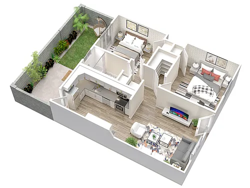 Floor plan Village 28 - 2 Bed 1 Bath