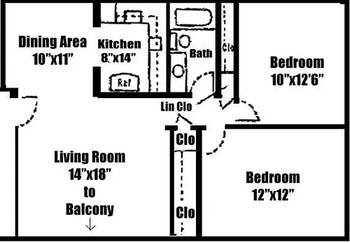 Floor plan Renovated Two Bedroom