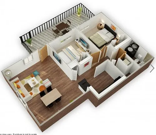 Floor plan Two Bedroom | One Bath