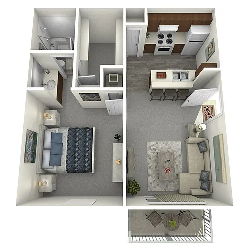 Floor plan Ross - 1 Bed, 1 Bath