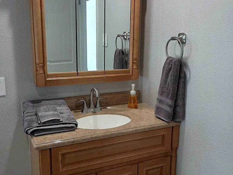 One of three bathroom vanity.