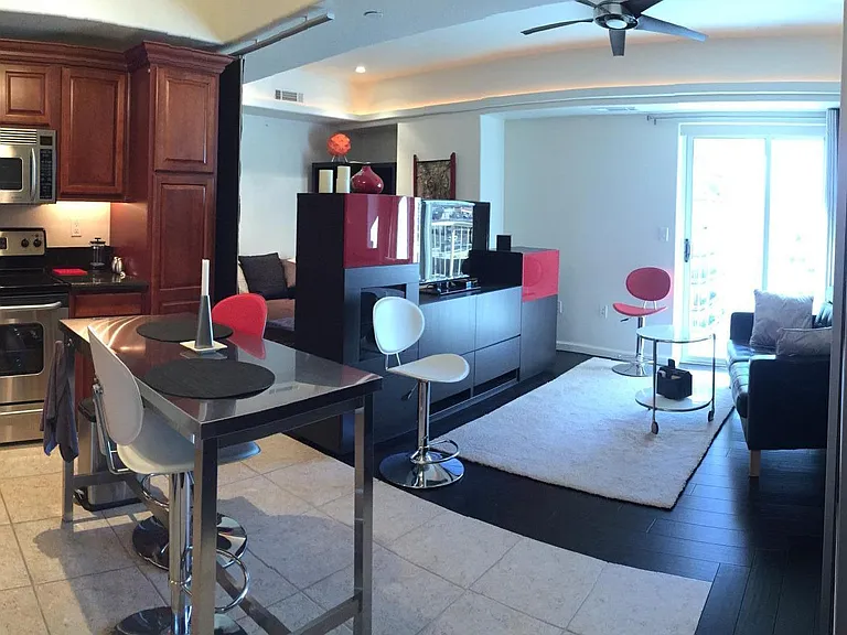 Spacious kitchen. Tile and hardwood floors.