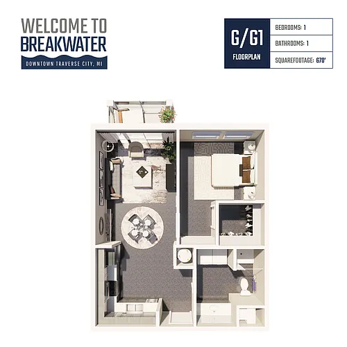 Floor plan 1BD/1BA