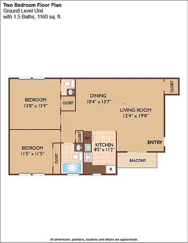 Floor plan $2.12/sq.ft. - Two Bedroom