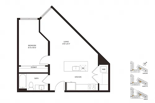 Floor plan One Bedroom A7