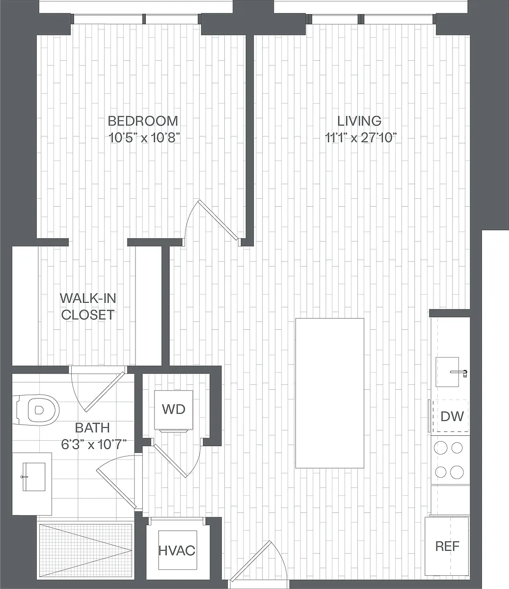 Floor plan 1 Bed/1 Bath-AA1(SIM)