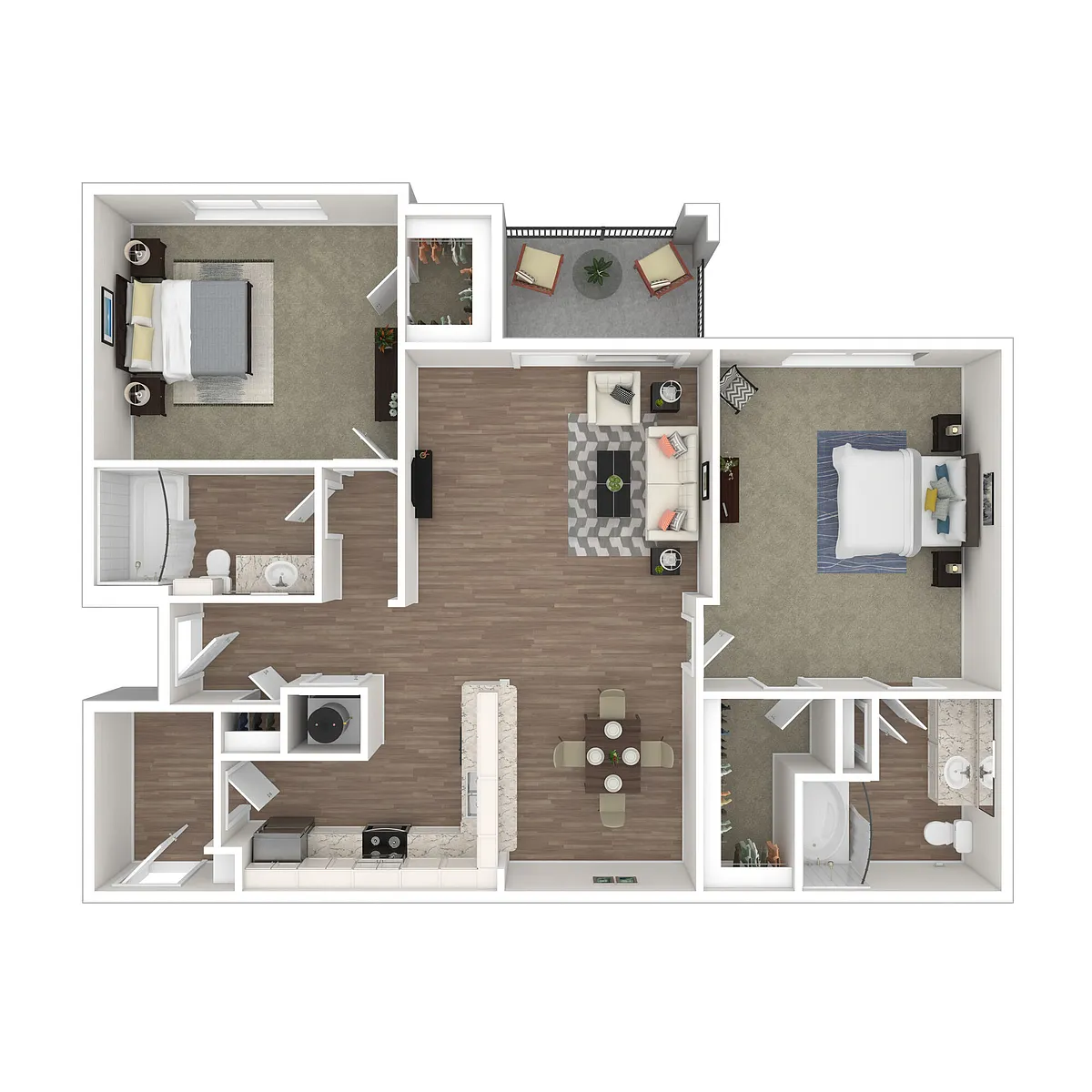 Floor plan 2x2 Medium Upgrade