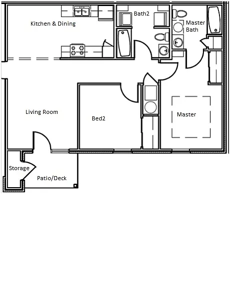 Floor plan 2 Bedroom Two Bathroom