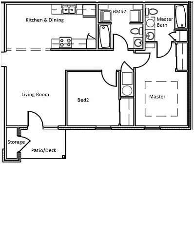 Floor plan 2 Bedroom Two Bathroom