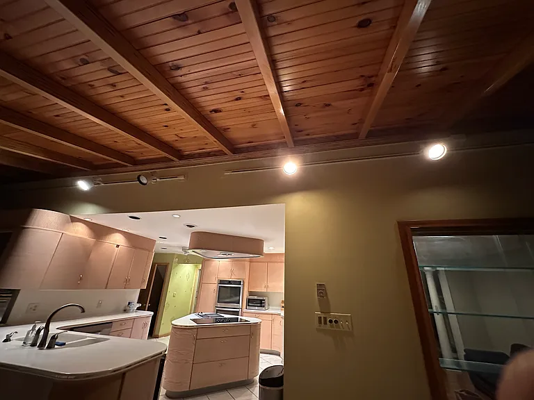 View of kitchen from sunroom.