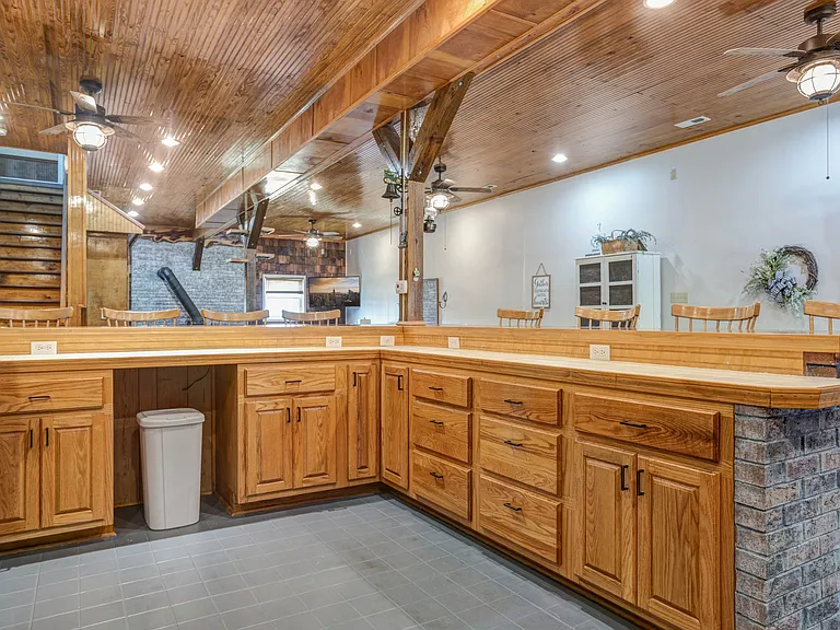 Great work space in the kitchen with tons of countertops & storage.