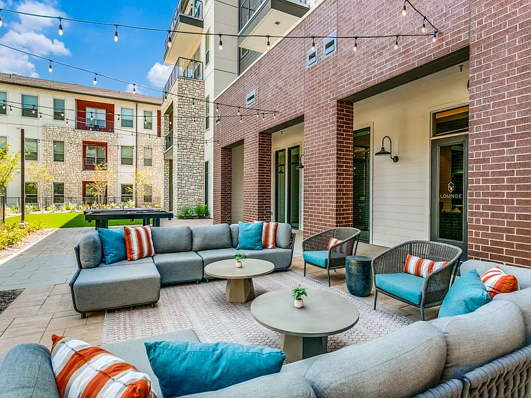 Cozy outdoor lounge space