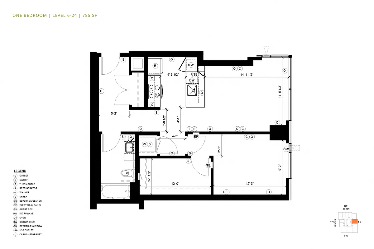 Floor plan 1 Bedroom A3
