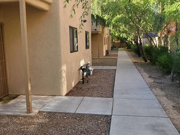 Side walk to condos.