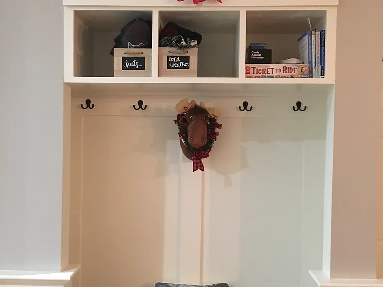 Custom mudroom entry with storage.