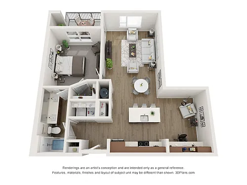 Floor plan One-Bedroom Apartment (B2)