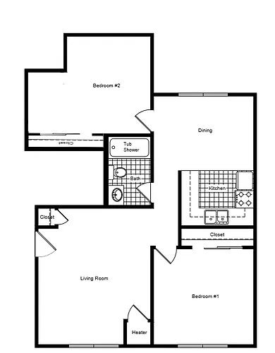 Floor plan 2 Bedrooms A