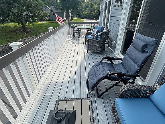 Large deck on riverside