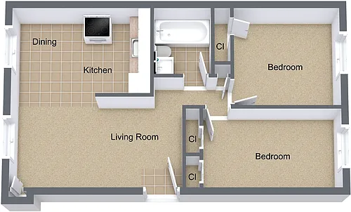Floor plan Two Bedroom