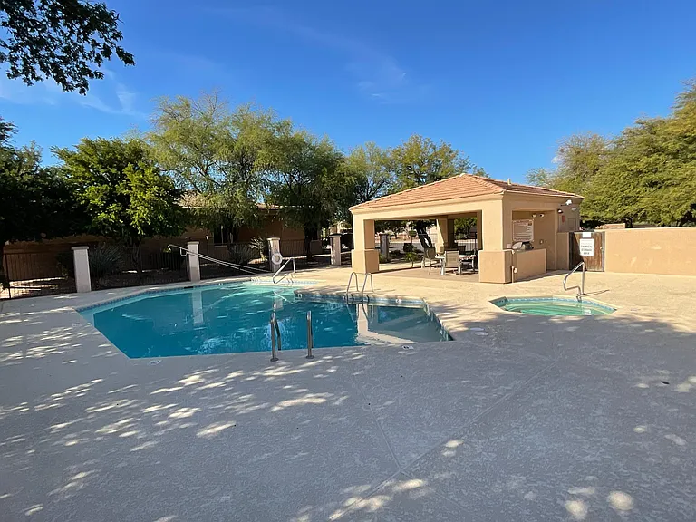 One of three community pools, this one is a few minutes walk away.