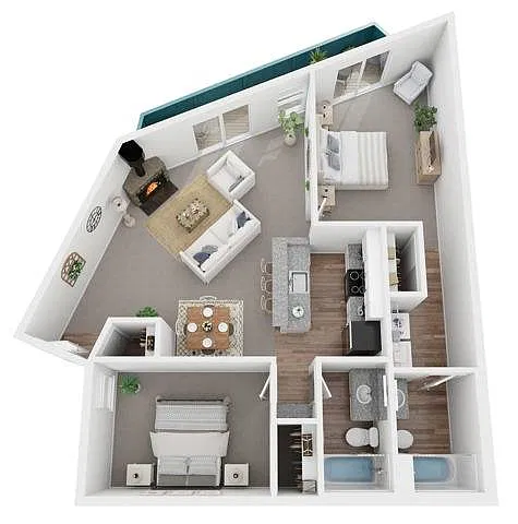 Floor plan Two Bedroom Cottage
