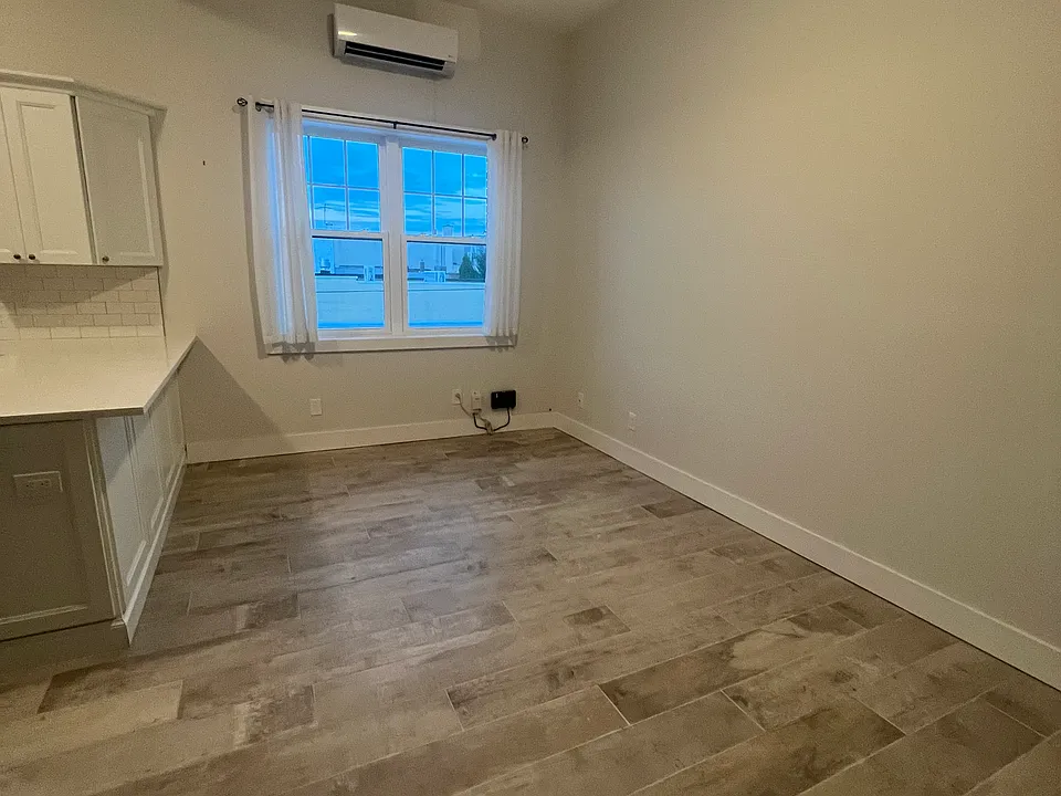 Open floor plan, living room and eat in kitchen