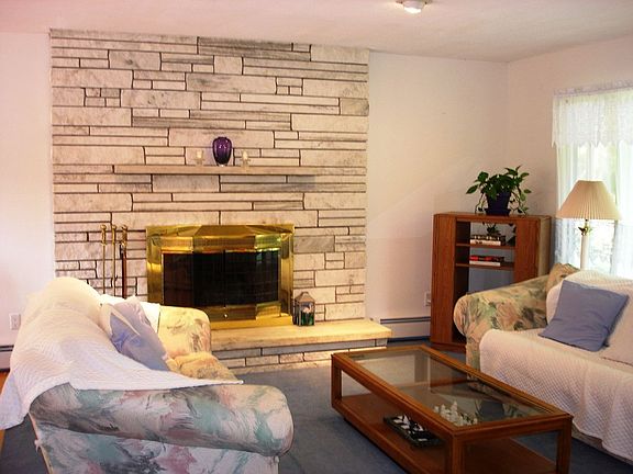 Living Rm. - Cut Marble Fireplace