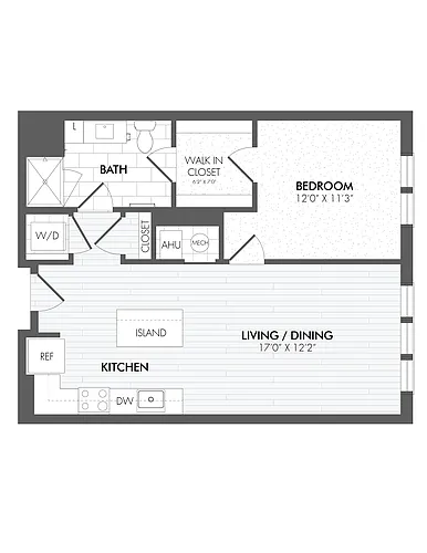 Floor plan 1 Bed/1 Bath-A8