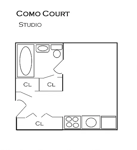 Floor plan Renovated Studio