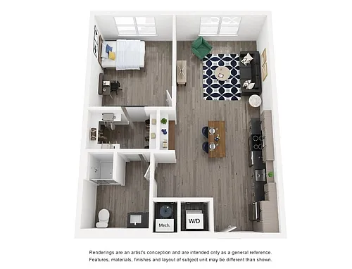 Floor plan 1BR/1BA - A1