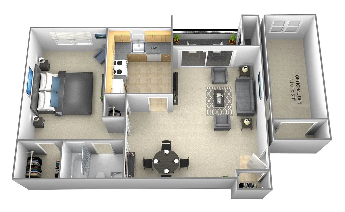 Floor plan 1 Bedrooms 1 Bath