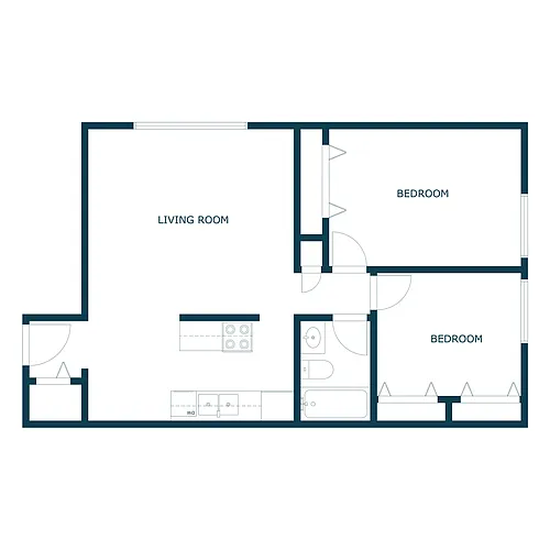 Floor plan Two Bedroom 21C