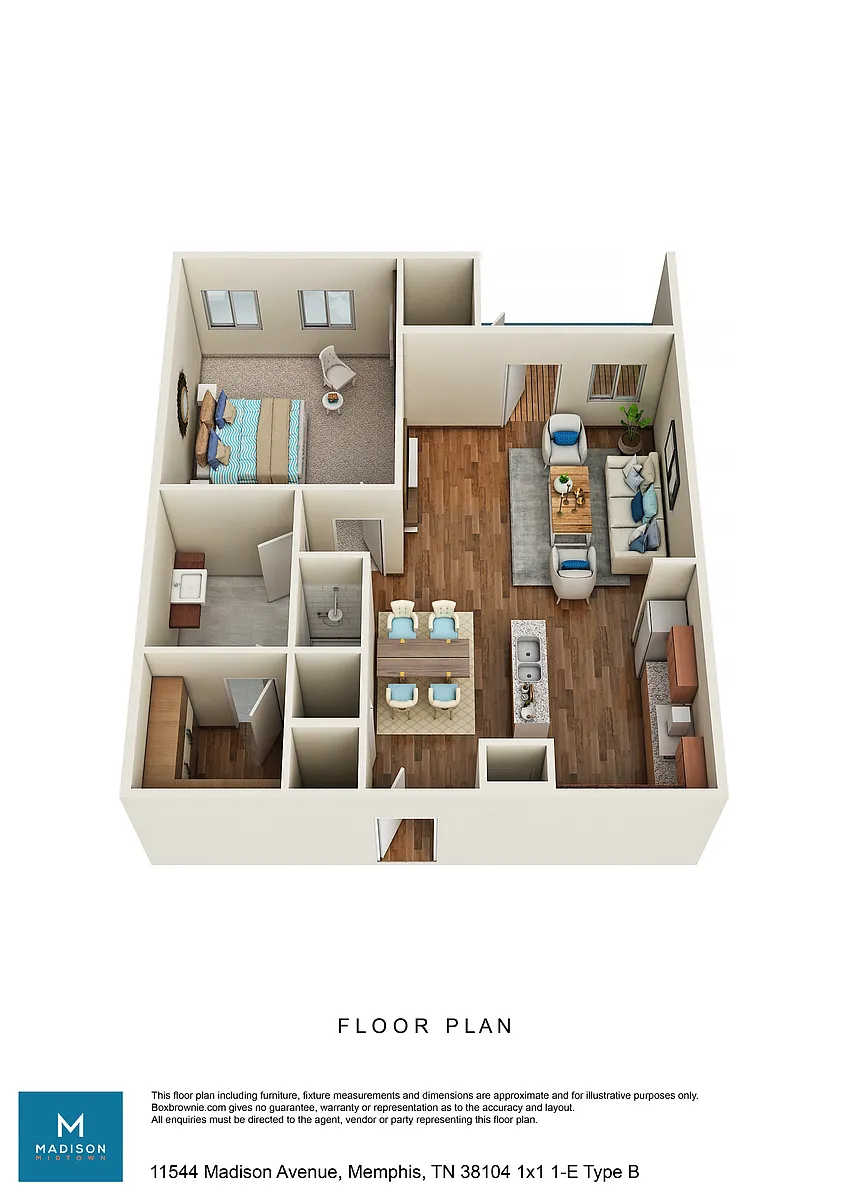 Floor plan 1x1 Balcony with Storage