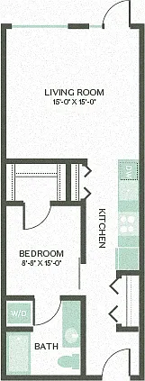 Floor plan Live Work Open One Bed 2
