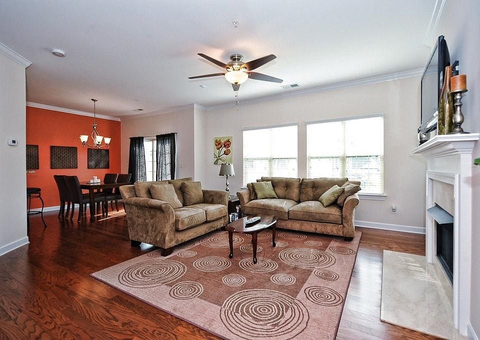 Living room with hardwood floors throughout