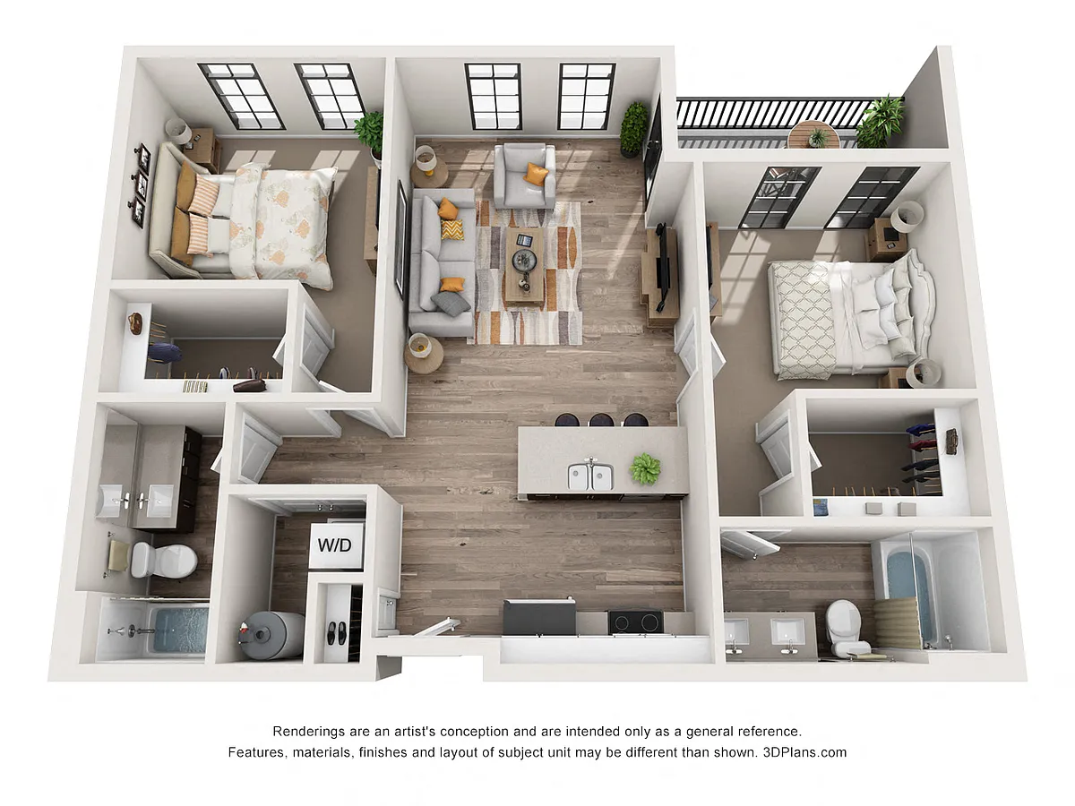 Floor plan 2 Bedroom 2A