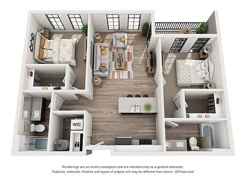 Floor plan 2 Bedroom 2A