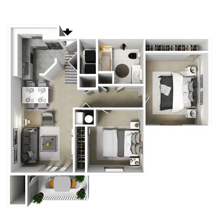 Floor plan 2 X 1