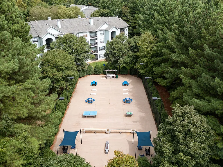 Aerial view of the sport court