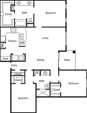 C1 Floorplan: 3 Bedroom, 2 Bathroom C1 Floorplan: 3 Bedroom, 2 Bathroom