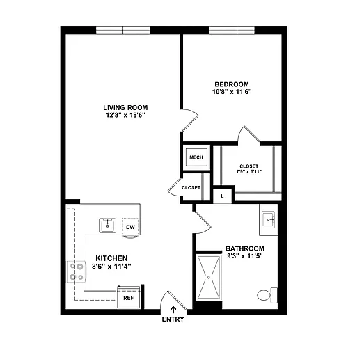 Floor plan 1 Bedroom