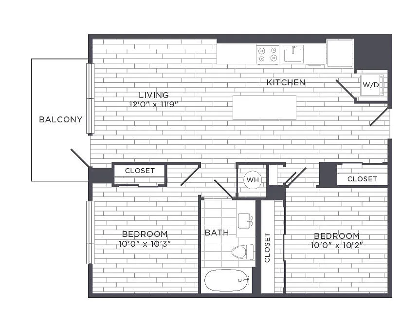Floor plan One Bedroom w/ Den