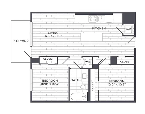Floor plan One Bedroom w/ Den