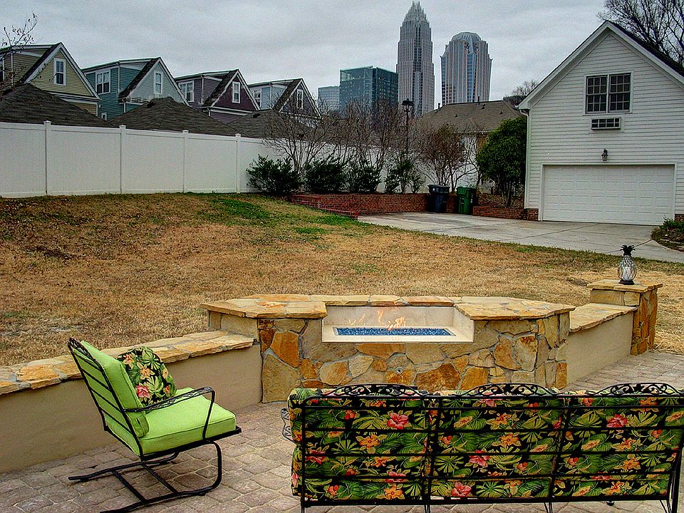 Fire pit with view of city
